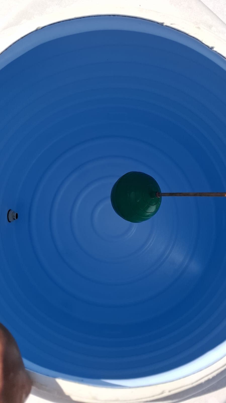Overhead tank (blue): after cleaning