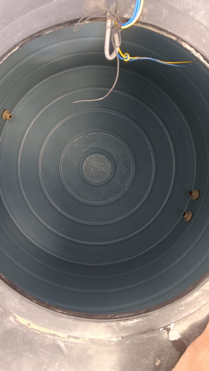 Overhead tank (grey): after cleaning