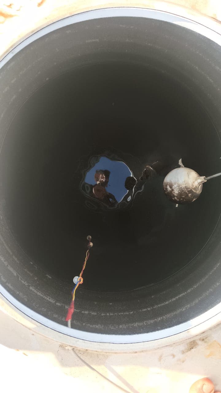 Overhead tank (grey): before cleaning